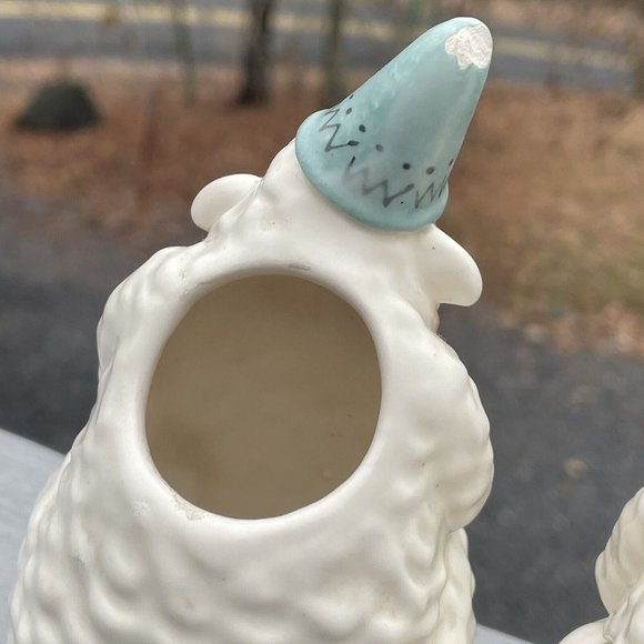 Pair of Vintage Tom Hatton Figural Ceramic Sugar & Creamer Set Sheep Lambs Cute! - Picture 7 of 16